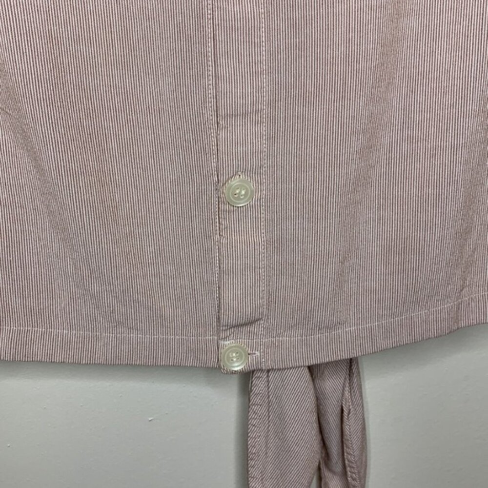 Madewell Button-Back Tie Tee In Stripe Raspberry … - image 3